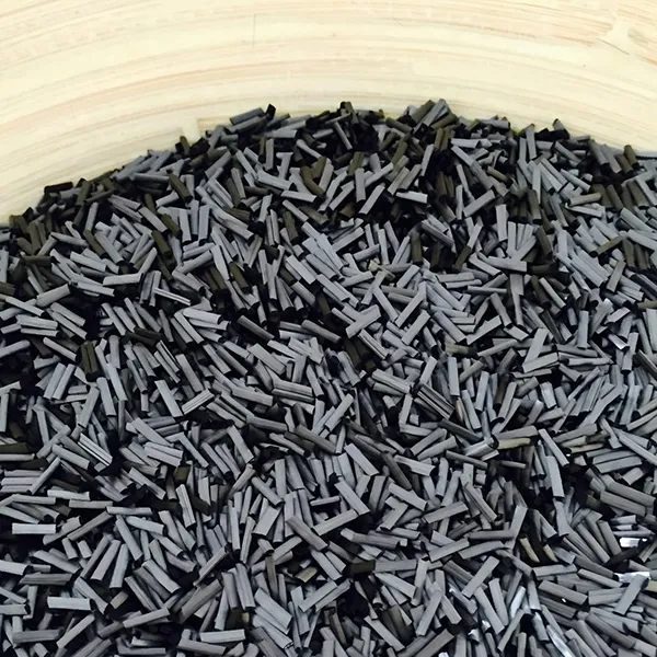 chopped carbon fiber segments in container view